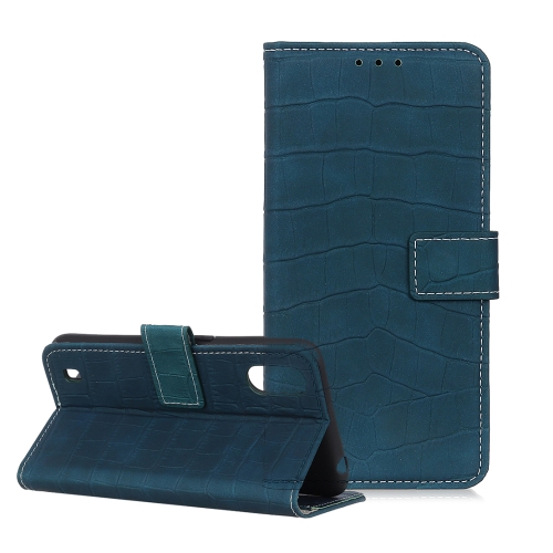 

For ZTE A5(2020) Crocodile Texture Horizontal Flip Leather Case with Holder & Card Slots & Wallet(Dark Green)