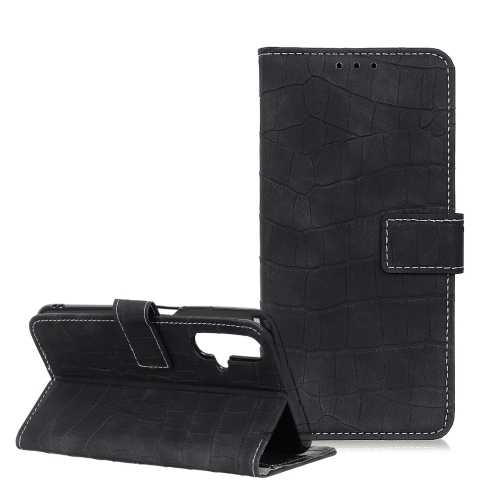 

For OPPO Realme X50 Crocodile Texture Horizontal Flip Leather Case with Holder & Card Slots & Wallet(Black)