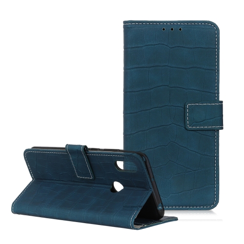 

For OPPO A8 Crocodile Texture Horizontal Flip Leather Case with Holder & Card Slots & Wallet(Dark Green)