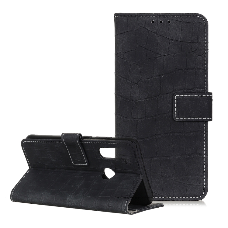 

For Moto G8 Power Crocodile Texture Horizontal Flip Leather Case with Holder & Card Slots & Wallet(Black)
