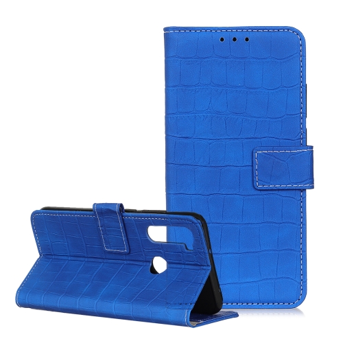 

For Moto G8 Power Crocodile Texture Horizontal Flip Leather Case with Holder & Card Slots & Wallet(Blue)