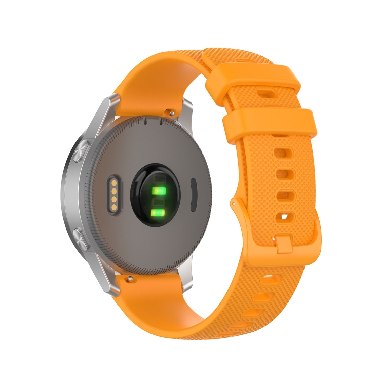 

For Garmin Active Small Plaid Silicone Strap(Orange)