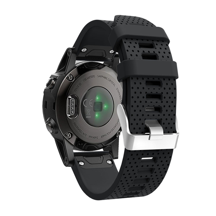 

For Garmin Fenix 5S Silicone Strap(Black)