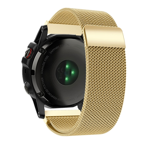 

For Garmin Fenix 6X (Not Quick Release) 26MM Milanese Strap(Golden)