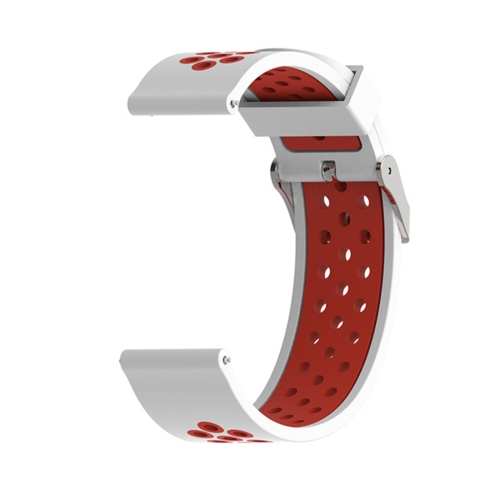 

For Garmin Forerunner 245 Two-tone Strap(White + Red)