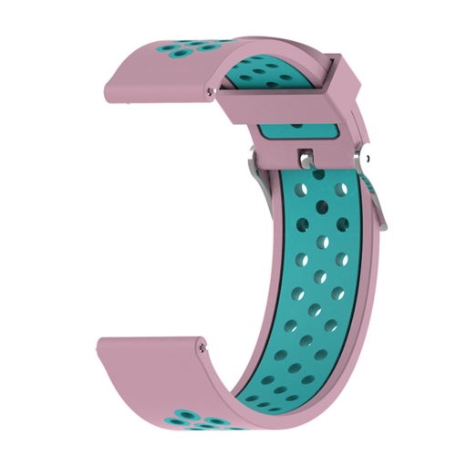 

For Garmin Forerunner 245 Two-tone Strap(Pink + Teal)