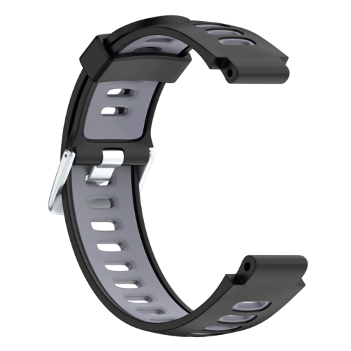 

For Garmin Forerunner 735 XT Two-tone Silicone Strap(Black + Grey)