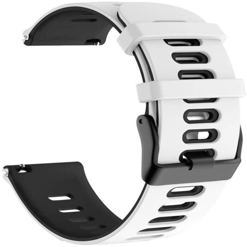 

For Garmin Forerunner 245 Two-tone Silicone Strap(White + Black)