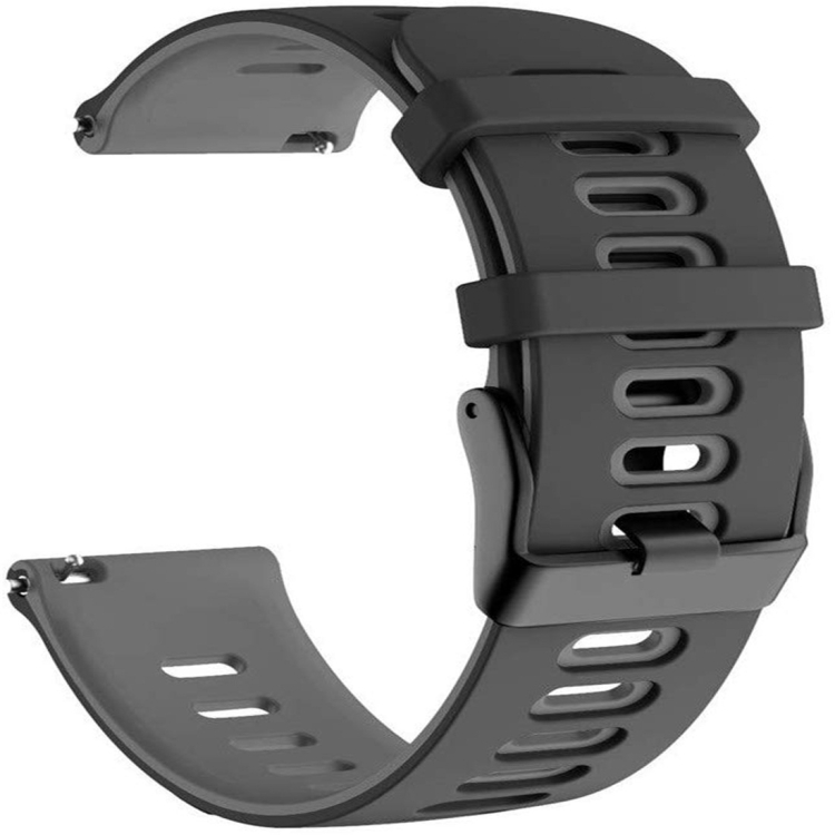 

For Garmin Forerunner 245 Two-tone Silicone Strap(Black + Grey)