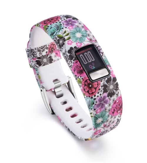 

For Garmin Vivofit 4 Gloss & Color Integrated Silicone Strap(Stick Flower)