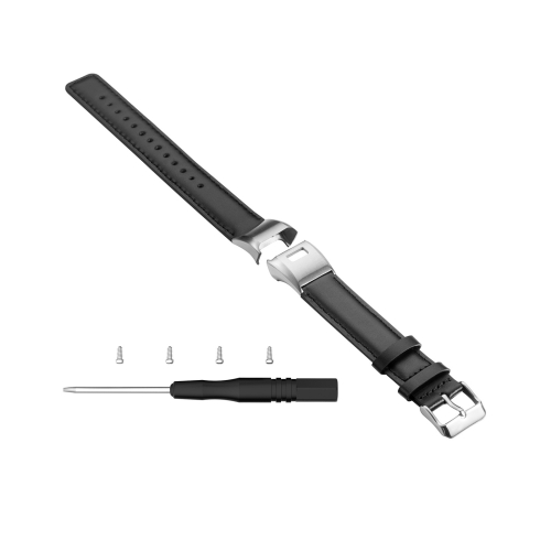 

For Garmin Vivosmart HR Leather Strap(Black)