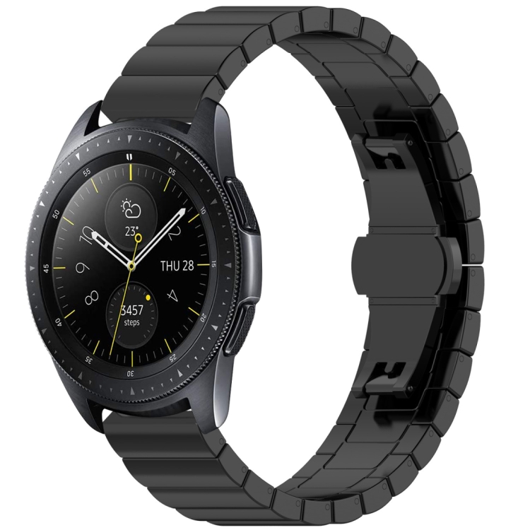 

For Galaxy Watch 42mm Butterfly Buckle Stainless Steel Strap(Black)