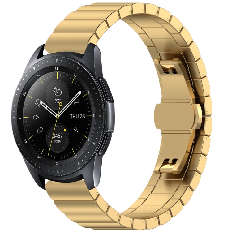 

For Galaxy Watch 42mm & 46mm Butterfly Buckle Stainless Steel Strap(Golden)