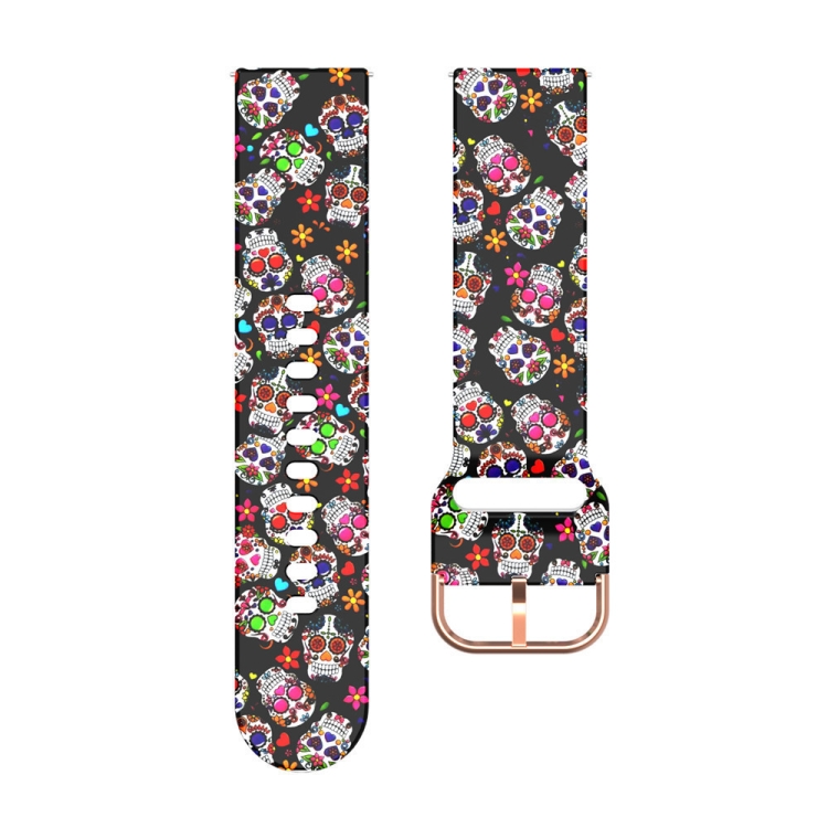 

For Galaxy Watch 42mm Silicone Printed Strap(Color Skull)