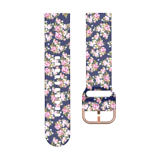 

For Galaxy Watch 42mm & 46mm Silicone Printed Strap(Pink Rose)