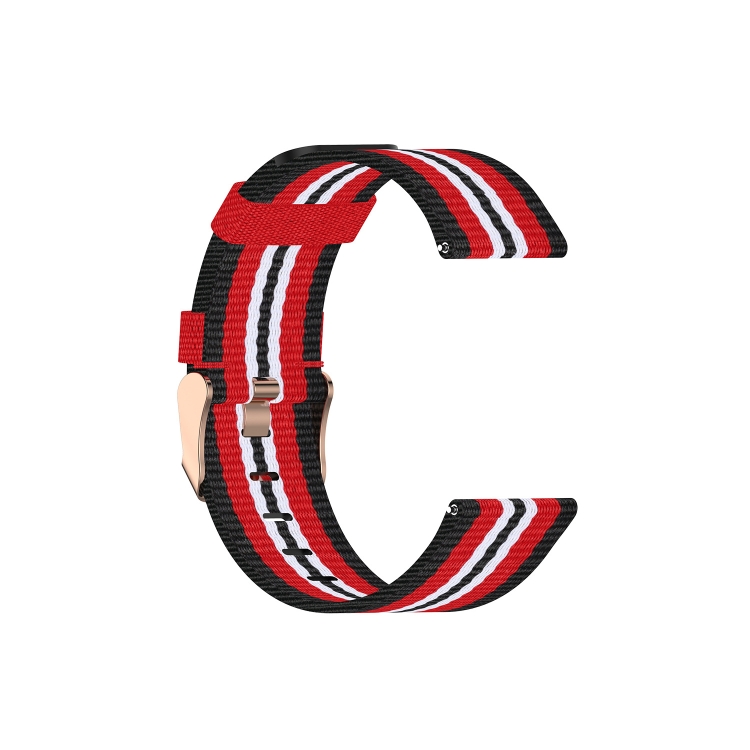 

For Galaxy Watch 42mm Nylon Canvas Strap(Black Red)