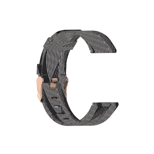 

For Galaxy Watch 46mm Nylon Canvas Strap(Black White Stripes)