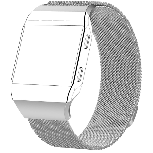 

For FITBIT Ionic Milanese Watch Strap Large Size : 24X2.2cm(Silver)