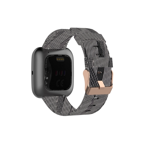 

For FITBIT Versa Canvas Watch Strap(Black White Stripes)