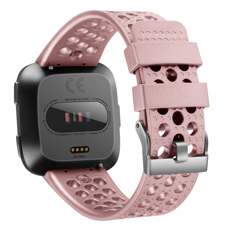 

For FITBIT Versa Breathable Metal Watch Band(Rose Gold)