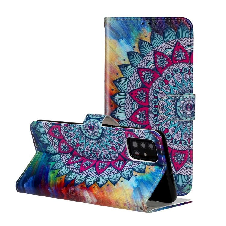 

For Galaxy A51 Oil Embossed Coloured Drawing Pattern Horizontal Flip PU Leather Case with Holder & Card Slots & Wallet(Half Sunflower)