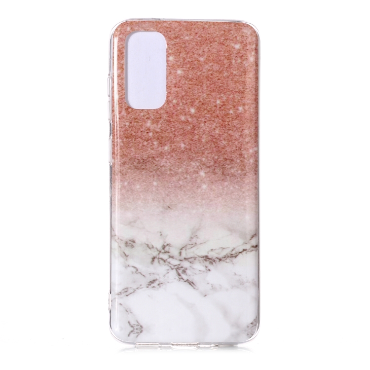 

For Galaxy S20 Marble Pattern Soft TPU Protective Case(White Gold)