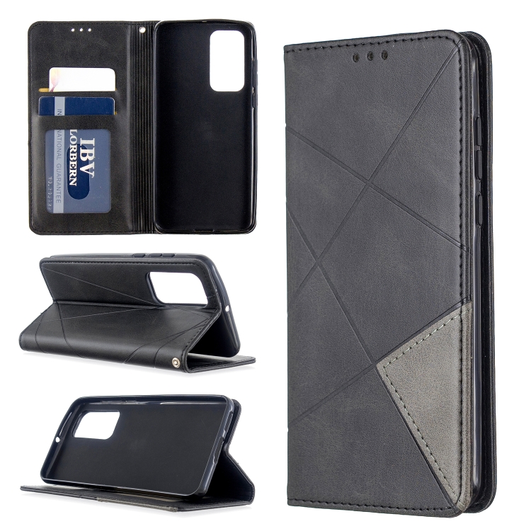 

For Huawei P40 Rhombus Texture Horizontal Flip Magnetic Leather Case with Holder & Card Slots & Wallet(Black)
