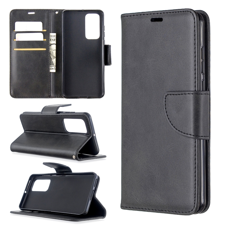 

For Huawei P40 Retro Lambskin Texture Pure Color Horizontal Flip PU Leather Case with Holder & Card Slots & Wallet & Lanyard(Black)