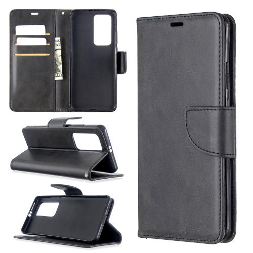 

For Huawei P40 Pro Retro Lambskin Texture Pure Color Horizontal Flip PU Leather Case with Holder & Card Slots & Wallet & Lanyard(Black)