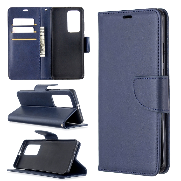 

For Huawei P40 Pro Retro Lambskin Texture Pure Color Horizontal Flip PU Leather Case with Holder & Card Slots & Wallet & Lanyard(Blue)