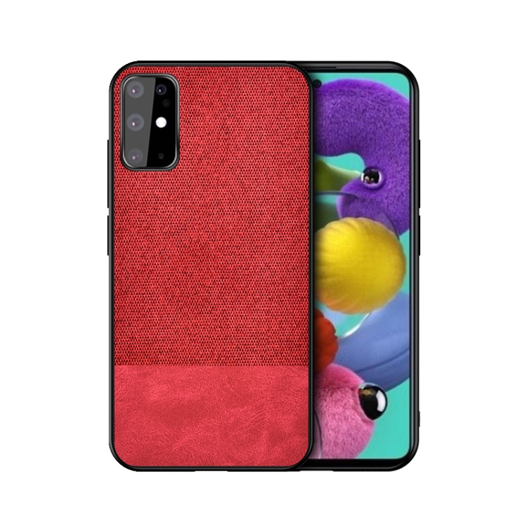

For Galaxy S20 Ultra Shockproof Splicing PU + Cloth Texture PC + TPU Protective Case(Red)