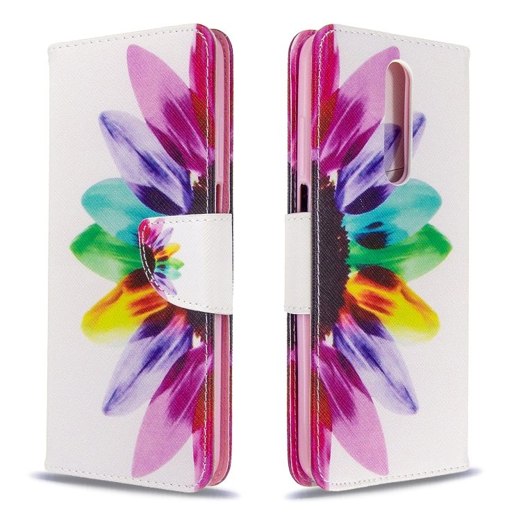 

For Xiaomi Redmi K30 Colored Drawing Pattern Horizontal Flip Leather Case with Holder & Card Slots & Wallet(Sun Flower)