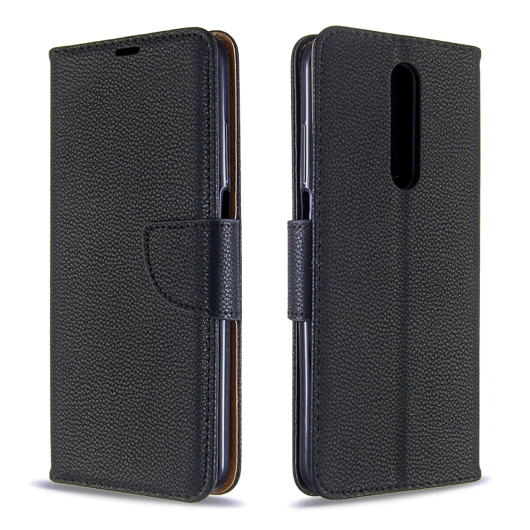 

For Galaxy A01 Litchi Texture Pure Color Horizontal Flip PU Leather Case with Holder & Card Slots & Wallet & Lanyard(Black)