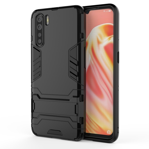 

For OPPO A91 PC + TPU Shockproof Protective Case with Holder(Black)