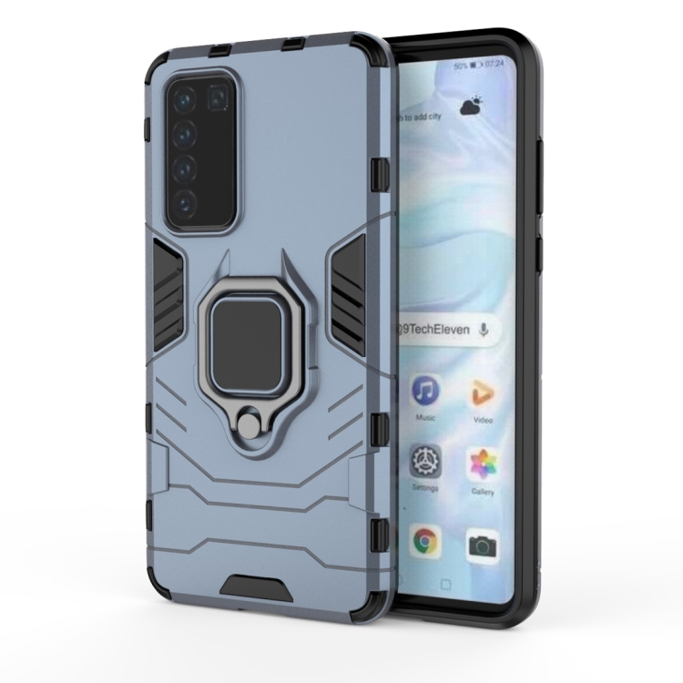 

For Huawei P40 PC + TPU Shockproof Protective Case with Magnetic Ring Holder(Navy Blue)