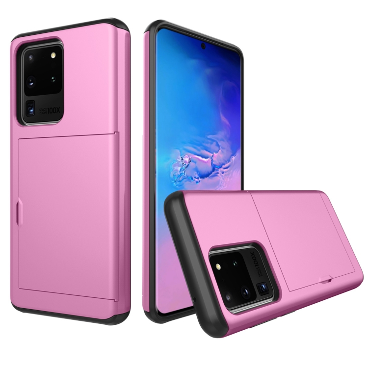 

For Galaxy S20 Ultra Shockproof Rugged Armor Protective Case with Card Slot(Pink)