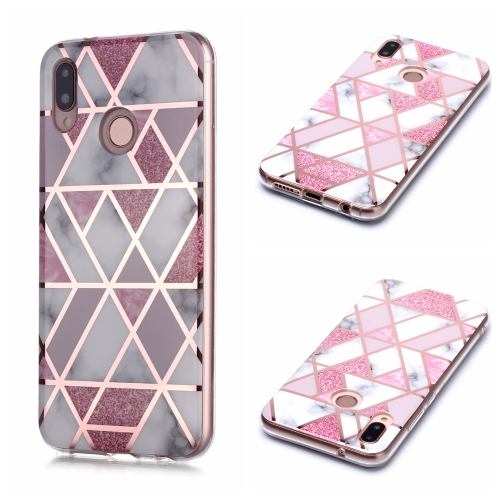

For Huawei P20 lite / nova 3e Plating Marble Pattern Soft TPU Protective Case(Pink)