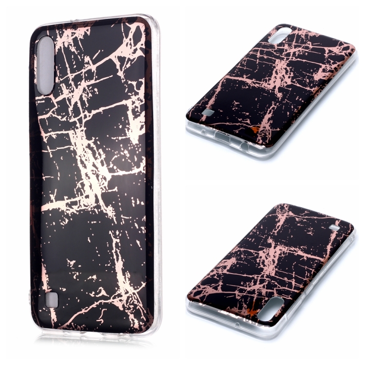 

For Galaxy A10 / M10 Plating Marble Pattern Soft TPU Protective Case(Black Gold)