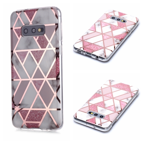 

For Galaxy S10e Plating Marble Pattern Soft TPU Protective Case(Pink)