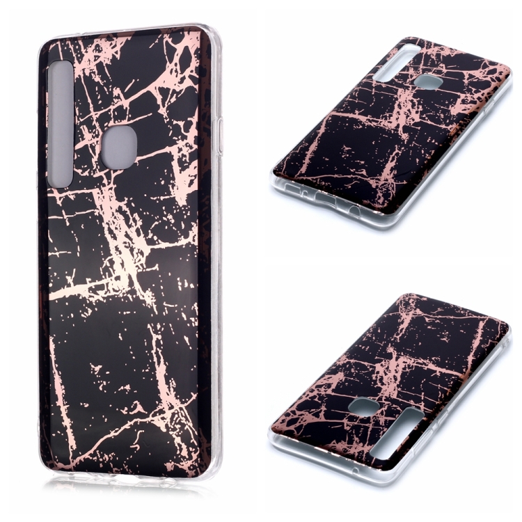 

For Galaxy A9 (2018) / A9s Plating Marble Pattern Soft TPU Protective Case(Black Gold)