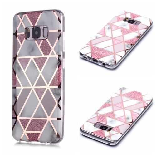 

For Galaxy S8 Plating Marble Pattern Soft TPU Protective Case(Pink)