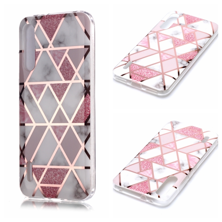 

For Xiaomi Mi CC9e / Mi A3 Plating Marble Pattern Soft TPU Protective Case(Pink)