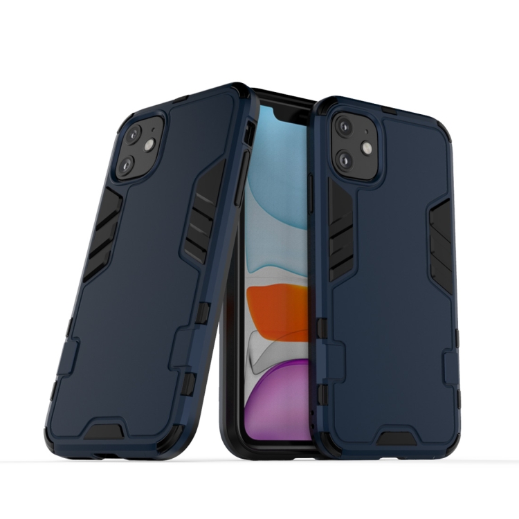 

For iPhone 11 Simple Style Shockproof PC + TPU Case(Blue)