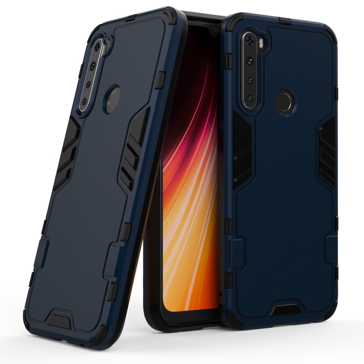 

For Xiaomi Redmi Note 8 Simple Style Shockproof PC + TPU Case(Blue)