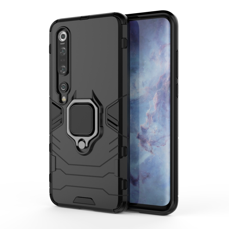 

For Xiaomi Mi 10 Pro PC + TPU Shockproof Protective Case with Magnetic Ring Holder(Black)