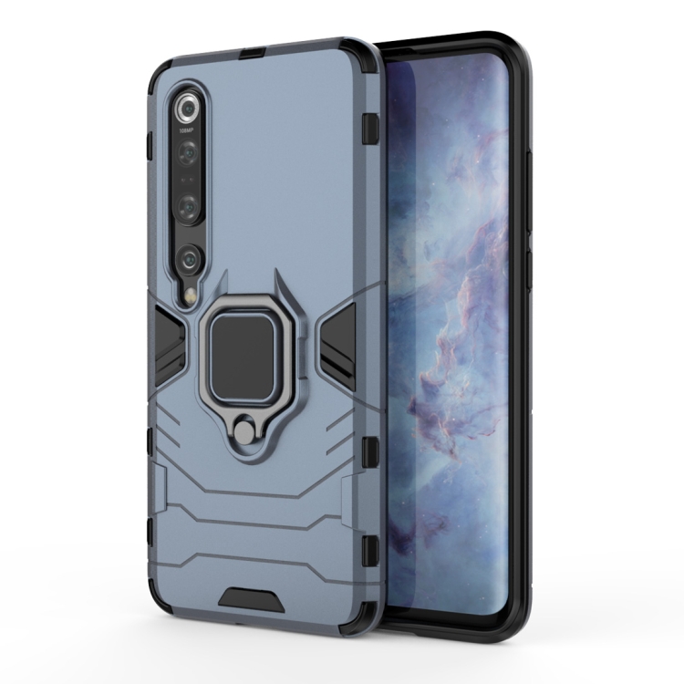 

For Xiaomi Mi 10 Pro PC + TPU Shockproof Protective Case with Magnetic Ring Holder(Navy Blue)