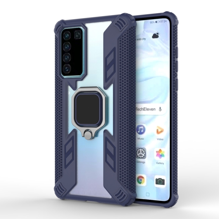 

For Huawei P40 Shockproof PC + TPU Protective Case with Ring Holder(Navy Blue)