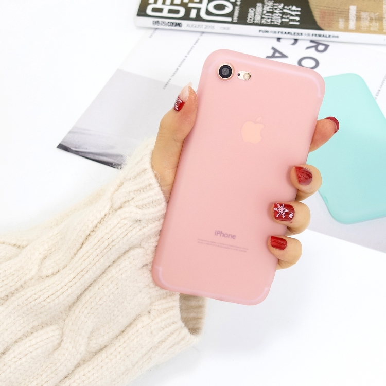 

For iPhone SE 2020 / 8 / 7 1.5mm Liquid Emulsion Translucent TPU case(Pink)