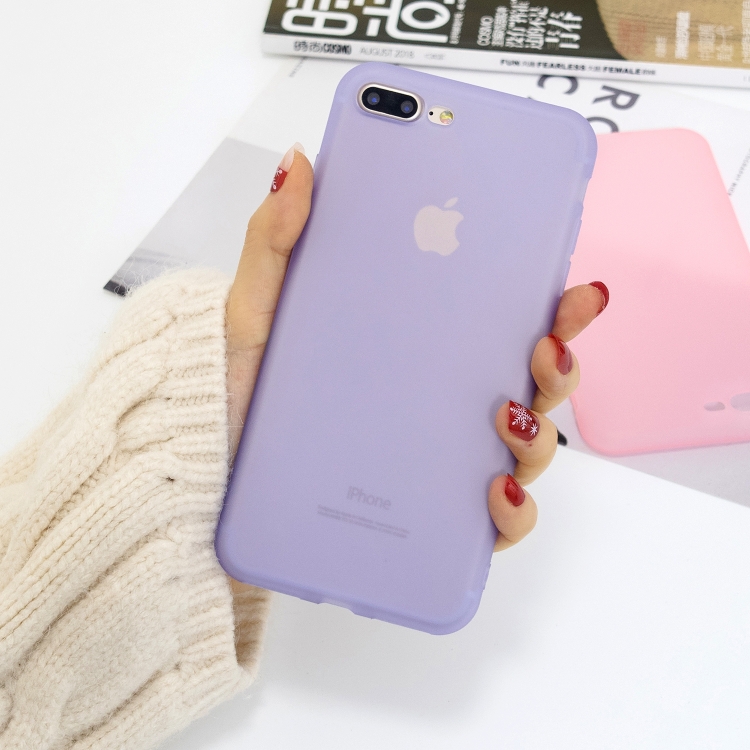 

For iPhone 8 Plus / 7 Plus 1.5mm Liquid Emulsion Translucent TPU case(Purple)