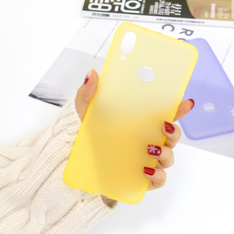 

For Galaxy A10s 1.5mm Liquid Emulsion Translucent TPU case(Yellow)